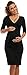 Happy Mama. Women's Maternity Jersey Baby Shower Dress. V-Neck 3/4 Sleeves. 001p (Black, 18)