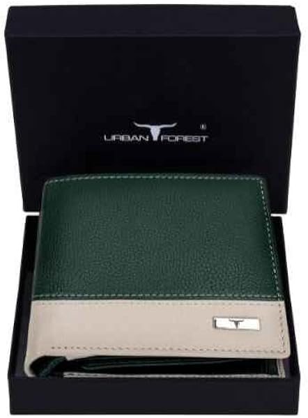 URBAN FOREST Seattle Green/Sand Leather Wallet for Men