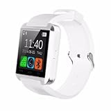 colofan Smartwatch Luxus U8 Bluetooth Smart Watch Armbanduhr Handy mit Kamera Touchscreen für iOS iPhone Android Smartphone Samsung Smartphone (weiß)