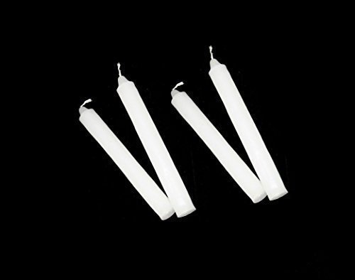 4 X White Candles.. Pillar Dinner Household Wax. Brand New. Dripless Smokeless