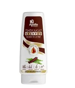 Apollo pharmacy Shikakai shampoo Deep Nourishment for bouncy ,silky,soft hair (hair fall controlling shampoo )PACK of 5