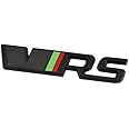 AutoBizarre 3D Raised Grey Black VRS Metal Monogram Emblem Badge Sticker for All Cars & Bikes (Grey Black)