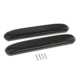 One Pair PU Armrest Foam Padded Cushion Replacement for Wheelchair,Full Length 33cm - Black PU