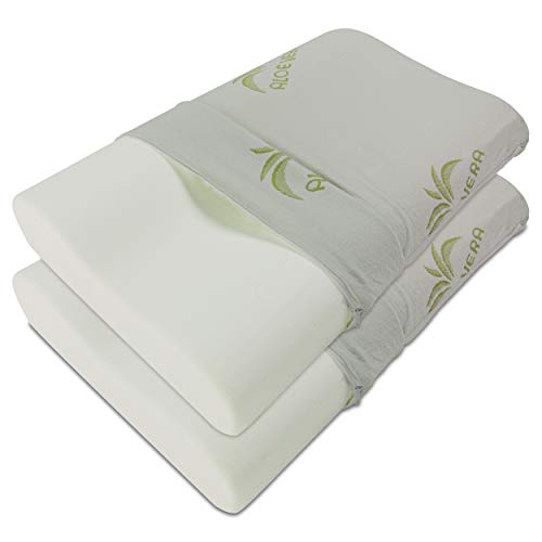 Baldiflex - Set de 2 Almohadas de Espuma con Memoria (ortocervicales, Funda con extracto de Aloe Vera).