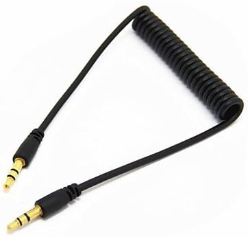 80cm 3.5mm Male to Male Jack Spring Audio Coiled Cable AUX Car Stereo Plug Black