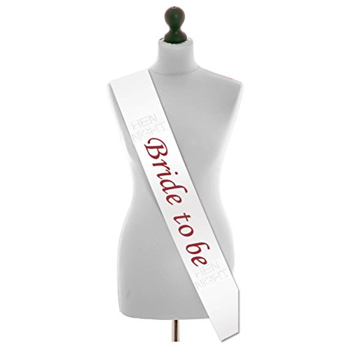 Hochzeit Braut Brautschleier zum Set, Wartoon Bride to Be Schärpe Strumpfband Abzeichen und weiße Hochzeit Brautschleier mit Kamm, 4 Stück - 5