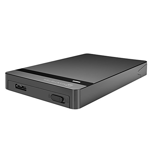 MantisTek Hard Drive Disk HDD 2.5 Inch USB 3.0 Ultra Slim Externes Gehäuse mit usb 3.0 Kabel optimiert für 9,5mm 7mm 2,5“ SATA HDD und SSD, Unterstützung für UASP SATA III, Tools-frei - 2