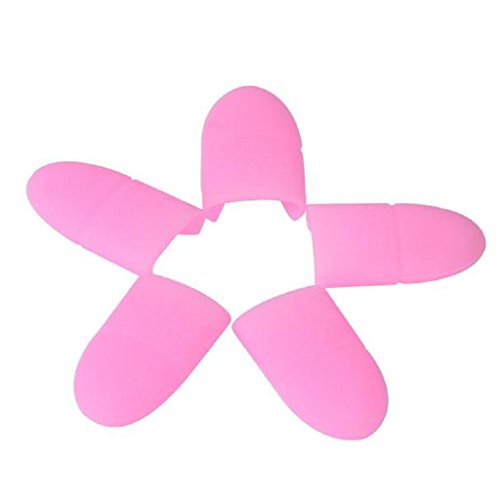 Culater® 10PCS Silica Gel Nail Soak Off UV Gel Art Polish Remover Wrap Cap (Pink)