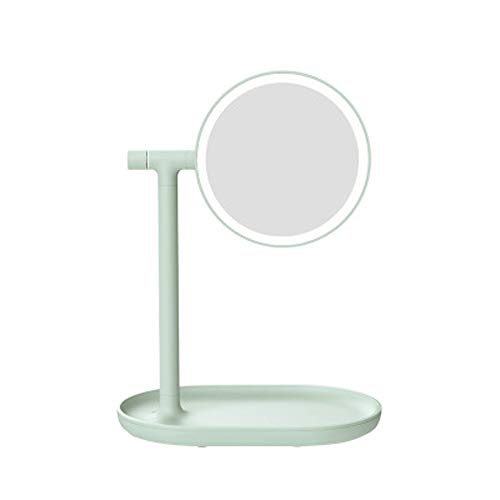 Preisvergleich Produktbild SICILY Umkehrbar Schminkspiegel Desktop Mit Licht Einfach LED Doppelseitiger Spiegel Tischleuchte Lagerung Vergrößern Prinzessin Spiegel,C