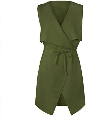 New Womens Waterfall Cape Celebirty Sleeveless Coat Cardigan Jacket Top UK 8-22 (UK 20/22, KHAKI)