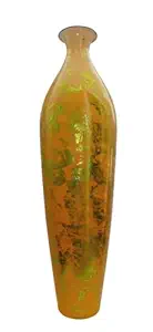 Bright Gifts Crafts Decor Metal Flower Vase (26 X 7 Inches( Yellow )