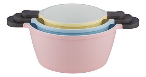 Mulex 120309 Topfset Happiness 6-teilig Aluguss, pastell, 20 cm - 2