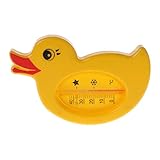 Motiv: Badeente Hothap Duckling Digitales Wasserthermometer und Badespielzeug, Badethermometer für sicheres Baden, Gelb, 6x11cm
