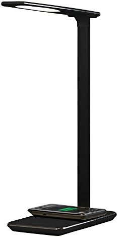 QI Wireless Desktop Smart Phone Charger with LED Flexible Multi-Function Lamp (Black)