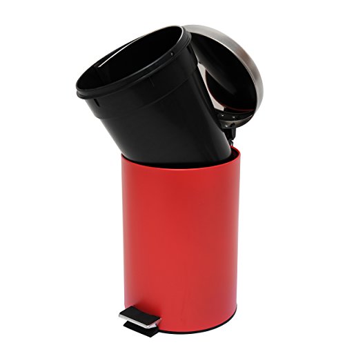 MSV 100215 Abfalleimer Edelstahl/Polypropylen rot 12 L - 3