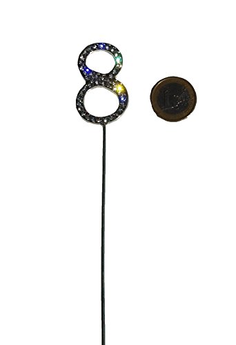 Tortenaufsatz Zahlen Nummern 0 bis 9 echte Strassteine Kuchen Aufsatz Topper Tortendeko Geburtstag Hochzeit Jubiläum Cake Topper Glitzernd Tortenverzierung Dekoration Tortenstecker - 2