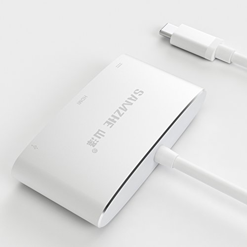 [4Kx2K UHD] Aluminium USB3.1 Multiport Typ C auf HDMI / USB3.0 Ein weiblicher / Typ-c Buchse Adapter, USB C HUB mit Stromversorgung für Macbook 12in 2015/2016, MacBook Pro 2016, Google Chromebook Pixel 2015 - 9