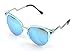 Wawoo®Ladies Fashion Sunglasses Reflective Cat Triangle Transparent UV400 Protection Crystal Mirror Framed Glasses Visible Perspective 99%