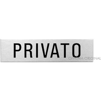 OriginDesigned - Targa adesiva per porta del bagno, elegante targa metallica, argento e nero, in acrilico (dimensioni 19,5 cm x 7,6 cm) con strisce adesive