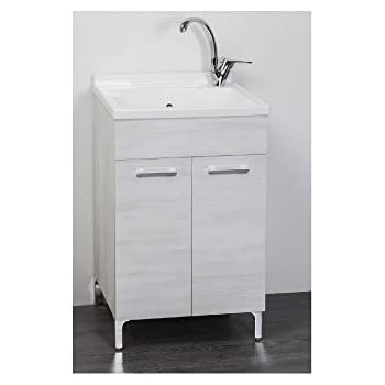 Lavabo Da Parete Negrari 2060 Pilozzo In Resina PP - Bianco 60x34 Cm, Pratico E Funzionale - Foto 4