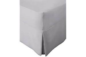 AmigoZone Extra Deep 100% Egyption Cotton 200 Thread CountFitted Valance Sheet Pleated (Super King, Grey)