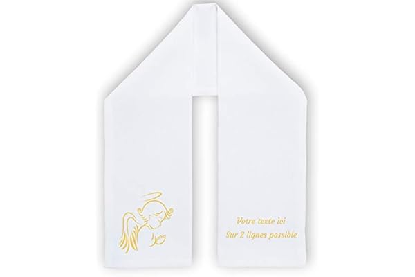 Promo - Étole Écharpe de Baptême Personnalisée, Personnalisable en Flocage