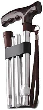 HJHY® walking aids, Folding elderly crutches adjustable Retractable cane Old man Non-slip walking stick Walker black Silver ( Color : Silver )