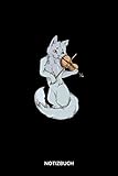  Notizbuch: A5 Notizheft kariert  Violine Katze spielt Geige als Geschenk für Violinisten und Geigenspieler