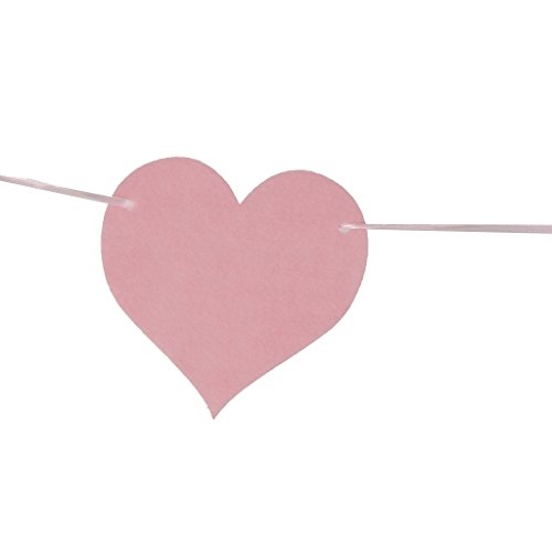 Generic 10pcs Hängen Filz Banner Fahne Girlande Wimplekette Herz Muster – Rosa , 280cm - 2