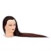Hairginkgo 26"- 28" Cosmetology Mannequin Manikin Synthetic Fiber Training Head Doll Head with Clamp (Dark Brown)