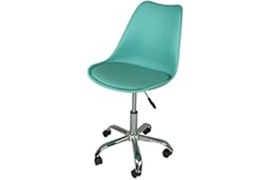 SAMIRA Sedia da Ufficio Girevole, Sedia da scrivania Verde Acqua con rotelle MOD. Sally
