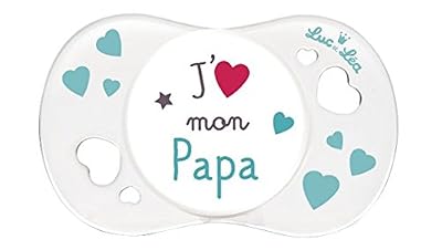 Luc et Léa Sucette Silicone Symétrique 0 Mois et + - Modèle : J'aime mon papa