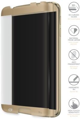 Advanced Curved Edge-to-Edge Tempered Glass Screen Protector for Samsung Galaxy S7 Edge, Gold