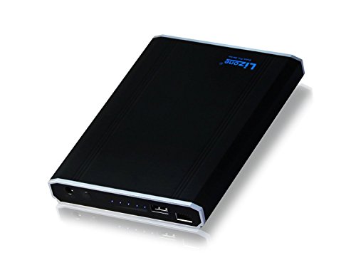 Lizone® Extra Pro Super Kapazität 40000mAh tragbar Externer Akku Batterie Power Bank Ladegerät mit Notizbuch, Laptop Apple MacBook Air , MacBook Pro , MacBook , Powerbook und iBook ; HP Compaq Pavilion , Mini, ElifeBook , ProBook , Presario , Neid und G; IBM Lenovo ThinkPad und IdeaPad; USB-Port für iPad Air, iPad Mini, iPad und iPhone ; Samsung Galaxy Nexus , MOTO , G, LG , HTC und Mehr -Aluminium Körper als Original MacBook Körper (nicht Kunststoff ) – 18 Monate Garantie (40000mAh Schwarz) - 3