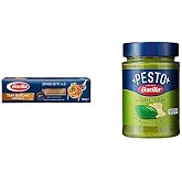Barilla Tam Buğday Spagetti (Integrale Spaghetti) Makarna No.5 400 g. ve Barilla Fesleğenli Pesto (Pesto Genovese) Makarna So