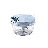 1.MULTIFUNCIÓN: este cortador de alimentos tiene cuchillas afiladas de cinco capas y una capacidad de aproximadamente 6 tazas. Perfecto para picar carne deshuesada, mezclar verduras, mezclar ensaladas, cortar salsa, hacer salsas, remover huevos, etc.