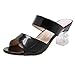 Produktbild DFMNE Sandalen für Party, Königin, Frauen, Mädchen, Damen, Hochzeit, Frühling, Sommer, Tanz, Elegante Kristall-Hohlabsatz, Römische Schuhe Mode 2019, Schwarz - Schwarz - Größe: 37 EU