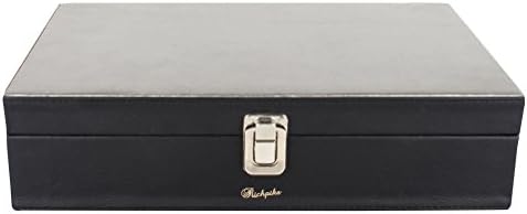 RichpiksRichpiks Black Leather Watch organizer storage organizer box PI 449