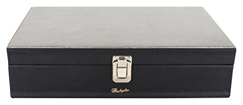 RichpiksRichpiks Black Leather Watch organizer storage organizer box PI 449