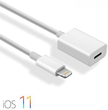 PHON Star Lightning to USB Data Sync Charger Cable Dock Extender for iPhone x 8 Plus, 6-7, Plus, SE, 6S, 6S Plus, 6, 6 Plus, 5S, 5 °C, 5, iPod white White lightning Verlängerung 1M