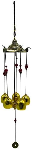 MAYMII Pentágono Pavilion dinero dibujo Feng Shui Wind Chimes 5 campanas casa jardín Feng Shui Decoración