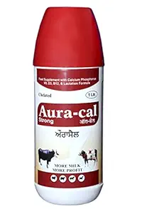 Pharma Aura-Cal 1 Litre, Veterinary High Performance Chelated Calcium for Cattle, Cow & Buffalo