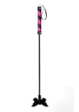 Ouch! Whip PVC Butterfly Black with Pink Stripes and Black Cord Handle