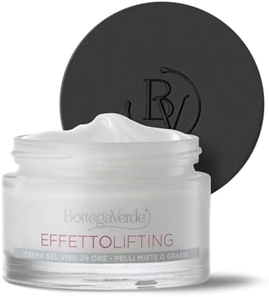 Bottega Verde - Effetto Lifting, Crema Gel Viso Antirughe e Antietà con Acido Ialuronico, 50 ml, Azione Elasticizzante e Opacizzante, per Pelli Miste o Grasse