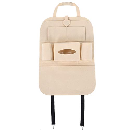 Solomi Organizer for Sedile Posteriore - Portaoggetti for Sedile Posteriore, Organizer for riporre Sedile for Auto Multitasche (Beige)