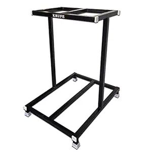 KRUFE Mild Steel Inverter Stand/Trolly . Inverter Trolley for Home Trolly, Inverter with Battery Trolly, Inverter Battery Trolly, Inverter Stand for Home, Inverter Trolley, Metal Inverter Trolly (DUAL BATTERY, BLACK)