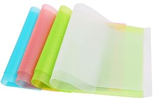 HAUSPROFI 8 Pcs Refrigerator Mats, Non-Slip, Anti-Bacterial, 45x30cm, Blue, Green, Pink, White 4 Colours