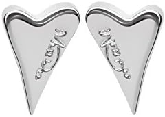 Womens 1micron Silver Plain Heart Stud Fashion Earrings - in Gift Bag