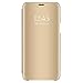 Produktbild QINPIN Smart Clear View Spiegel Flip Leder Ständer Halter Hülle für iPhone XS max Gold