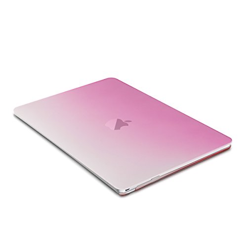 kwmobile Hardcase Laptop Hülle für Apple MacBook 12″ – Zwei Farben Design Pink Transparent dünne gummierte Schutzhülle Cover Case Tasche - 4